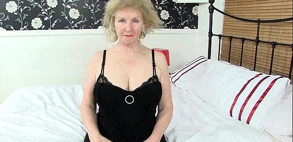  British granny Clare fucks a dildo